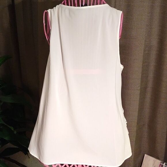 Spense White Lacy Ruffled sleeveless blouse - Picture 5 of 6